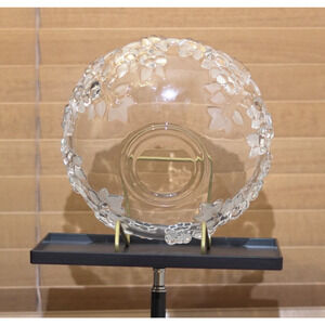 Vintage Mikasa Carmen Crystal Bowl 8.75” Walther Glas West Germany Floral Fruit